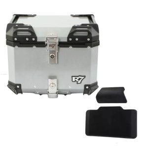 BAUL TRASERO MOTOCICLETA R7 RACING R7 ALUMINIO 45 LTS CON RESPALDO