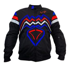 Chamarra Para Moto Venom Con Protecciones ECE Negra - Azul